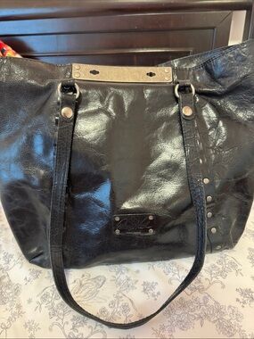 Patricia Nash black leather tote